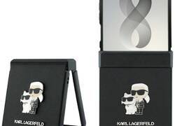 Karl Lagerfeld Karl & Choupette Saffiano Pins - Etui Samsung Galaxy Z Flip 8 (czarny)