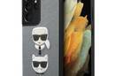 Karl Lagerfeld Saffiano Karl & Choupette Heads - Etui Samsung Galaxy S21 Ultra (srebrny) - zdjęcie 1