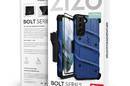 Zizo Bolt Cover - Pancerne etui Samsung Galaxy S21 5G ze szkłem 9H na ekran + podstawka & uchwyt do paska (niebieski/czarny) - zdjęcie 9