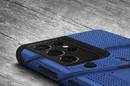 Zizo Bolt Cover - Pancerne etui Samsung Galaxy S21 Ultra 5G ze szkłem 9H na ekran + podstawka & uchwyt do paska (niebieski/czarny) - zdjęcie 7
