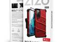 Zizo Bolt Cover - Pancerne etui Samsung Galaxy S20 FE ze szkłem 9H na ekran + podstawka & uchwyt do paska (czerwony/czarny) - zdjęcie 9
