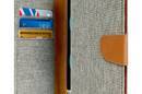 Mercury Canvas Diary - Etui Samsung Galaxy S8+ z kieszeniami na karty + stand up (szary/camel) - zdjęcie 1