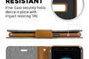 Mercury Canvas Diary - Etui Samsung Galaxy S8+ z kieszeniami na karty + stand up (szary/camel) - zdjęcie 2