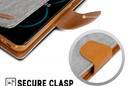 Mercury Canvas Diary - Etui Samsung Galaxy S8+ z kieszeniami na karty + stand up (szary/camel) - zdjęcie 3