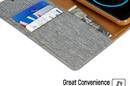 Mercury Canvas Diary - Etui Samsung Galaxy S8+ z kieszeniami na karty + stand up (szary/camel) - zdjęcie 4