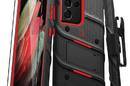 ZIZO BOLT Series - Pancerne etui Samsung Galaxy S21 Ultra 5G ze szkłem 9H na ekran + uchwyt z podstawką (Black & Red) - zdjęcie 2