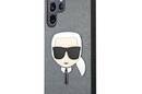 Karl Lagerfeld Saffiano Ikonik Karl`s Head - Etui Samsung Galaxy S22 Ultra (srebrny) - zdjęcie 2