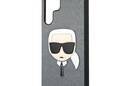 Karl Lagerfeld Saffiano Ikonik Karl`s Head - Etui Samsung Galaxy S22 Ultra (srebrny) - zdjęcie 5