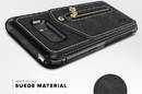 Zizo Nebula Wallet Case - Skórzane etui Samsung Galaxy Note 8 (2017) z kieszeniami na karty + saszetka na zamek + szkło 9H na ekran (Black/Black) - zdjęcie 7