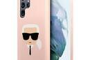 Karl Lagerfeld Silicone Ikonik Karl`s Head - Etui Samsung Galaxy S22 Ultra (różowy) - zdjęcie 1