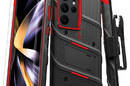 ZIZO BOLT Series - Pancerne etui Samsung Galaxy S23 Ultra ze szkłem 9H na ekran + uchwyt z podstawką (czarny / czerwony) - zdjęcie 1