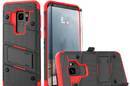 Zizo Bolt Cover - Pancerne etui Samsung Galaxy S9 ze szkłem 9H na ekran + podstawka & uchwyt do paska (Black/Red) - zdjęcie 3