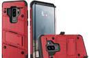 Zizo Bolt Cover - Pancerne etui Samsung Galaxy S9+ ze szkłem 9H na ekran + podstawka & uchwyt do paska (Red/Black) - zdjęcie 3