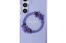 Guess IML Flowers Wreath MagSafe - Etui Samsung Galaxy S24 (fioletowy) - zdjęcie 3