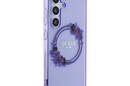 Guess IML Flowers Wreath MagSafe - Etui Samsung Galaxy S24 (fioletowy) - zdjęcie 4