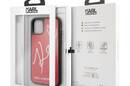 Karl Lagerfeld Double Layers Tempered Glass Glitter Signature Case - Etui iPhone 11 Pro (czerwony) - zdjęcie 5