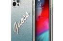 Guess Glitter Gradient Script - Etui iPhone 12 Pro Max (niebieski) - zdjęcie 1