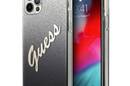 Guess Glitter Gradient Script - Etui iPhone 12 Pro Max (czarny) - zdjęcie 1