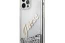 Guess Glitter Vintage Script - Etui iPhone 12 Pro Max (srebrny) - zdjęcie 2