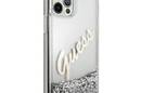 Guess Glitter Vintage Script - Etui iPhone 12 Pro Max (srebrny) - zdjęcie 4