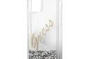 Guess Glitter Vintage Script - Etui iPhone 12 Pro Max (srebrny) - zdjęcie 7