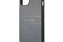 Guess Saffiano Metal Logo Stripes - Etui iPhone 13 mini (szary) - zdjęcie 6