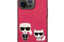 Karl Lagerfeld PU Leather Karl & Choupette Embossed - Etui iPhone 13 Pro (fuksja) - zdjęcie 3