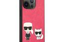 Karl Lagerfeld PU Leather Karl & Choupette Embossed - Etui iPhone 13 Pro (fuksja) - zdjęcie 4
