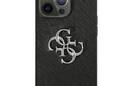 Guess Saffiano 4G Big Silver Logo - Etui iPhone 13 Pro (czarny) - zdjęcie 3