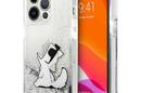 Karl Lagerfeld Liquid Glitter Choupette Fun - Etui iPhone 13 Pro Max (srebrny) - zdjęcie 1