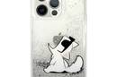 Karl Lagerfeld Liquid Glitter Choupette Fun - Etui iPhone 13 Pro Max (srebrny) - zdjęcie 3
