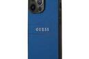Guess Saffiano Metal Logo Stripes - Etui iPhone 13 Pro (niebieski) - zdjęcie 2