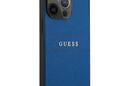 Guess Saffiano Metal Logo Stripes - Etui iPhone 13 Pro (niebieski) - zdjęcie 4