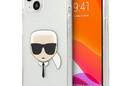Karl Lagerfeld Karl's Head Glitter - Etui iPhone 13 mini (srebrny) - zdjęcie 1