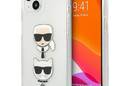 Karl Lagerfeld Glitter Karl & Choupette Head - Etui iPhone 13 mini (srebrny) - zdjęcie 1
