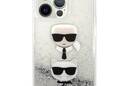 Karl Lagerfeld Liquid Glitter Karl & Choupette Head - Etui iPhone 13 Pro (srebrny) - zdjęcie 3