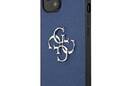 Guess Saffiano 4G Big Silver Logo - Etui iPhone 13 mini (niebieski) - zdjęcie 2