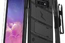 Zizo Bolt Cover - Pancerne etui Samsung Galaxy S10e ze szkłem 9H na ekran + podstawka & uchwyt do paska (Black/Black) - zdjęcie 6