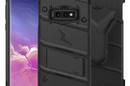 Zizo Bolt Cover - Pancerne etui Samsung Galaxy S10e ze szkłem 9H na ekran + podstawka & uchwyt do paska (Black/Black) - zdjęcie 8