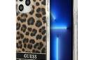 Guess Leopard Electro Stripe - Etui iPhone 13 Pro (Brown) - zdjęcie 1