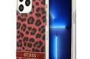 Guess Leopard Electro Stripe - Etui iPhone 13 Pro (Red) - zdjęcie 1