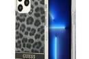 Guess Leopard Electro Stripe - Etui iPhone 13 Pro (Grey) - zdjęcie 1