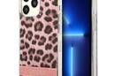 Guess Leopard Electro Stripe - Etui iPhone 13 Pro (Pink) - zdjęcie 1