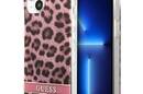 Guess Leopard Electro Stripe - Etui iPhone 13 mini (Pink) - zdjęcie 1