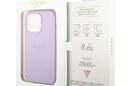 Guess Saffiano Metal Logo Stripes - Etui iPhone 14 Pro (liliowy) - zdjęcie 9