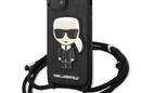 Karl Lagerfeld Monogram Leather Patch and Cord Iconik - Etui iPhone 13 mini - zdjęcie 1