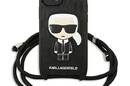 Karl Lagerfeld Monogram Leather Patch and Cord Iconik - Etui iPhone 13 mini - zdjęcie 2