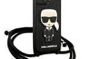Karl Lagerfeld Monogram Leather Patch and Cord Iconik - Etui iPhone 13 mini - zdjęcie 3