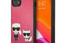 Karl Lagerfeld PU Leather Karl & Choupette Embossed - Etui iPhone 13 Mini (fuksja) - zdjęcie 1