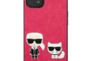 Karl Lagerfeld PU Leather Karl & Choupette Embossed - Etui iPhone 13 Mini (fuksja) - zdjęcie 3